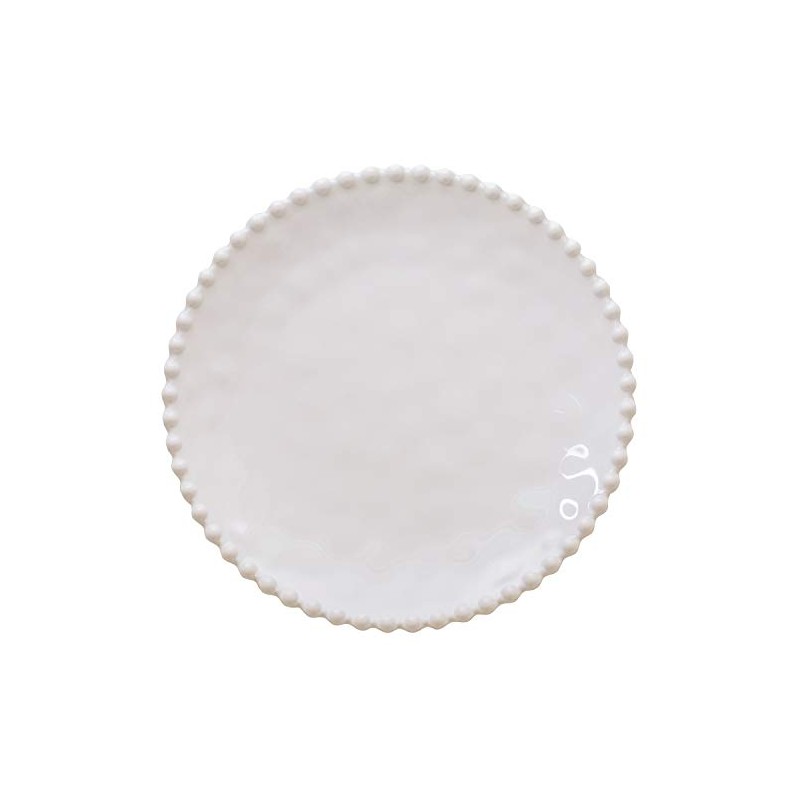 Merritt Beaded Pearl 8.5-inch Melamine Salad Plate, Cream, Set of