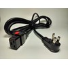 Generic Locking IEC320-C19 Power Cord, 14AWG, 5-15P Flat Plug, 10ft
