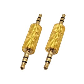 Voluty Tek 3.5mm to 3.5mm Male to Male Audio Headphone Adapter,Gold Plated 1/8" Stereo Coupler Connector for Speakers MP3 Players 2pcs
