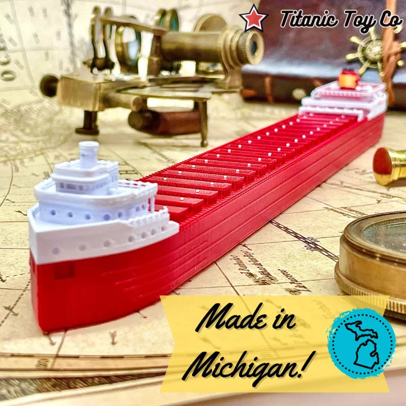 12” SS Edmund Fitzgerald Model, Freighter Model, Titanic Toy Co
