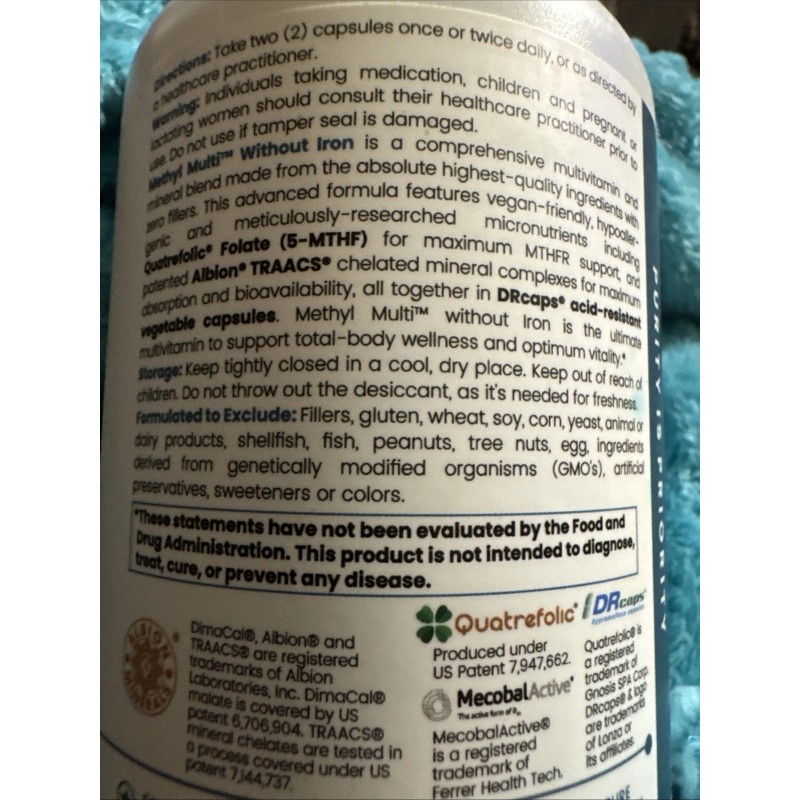 Pure Therapro Rx Methyl Multi Without Iron Methylated Multivitamin Capsules
