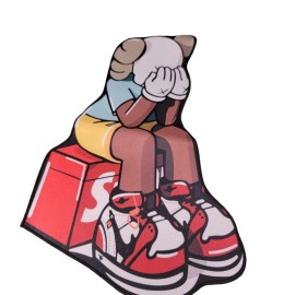 Art Carpet Supreme Kaws Figure Shaped Soft Rug, Sneakerhead, Street Art Carpet, 30"x20"
