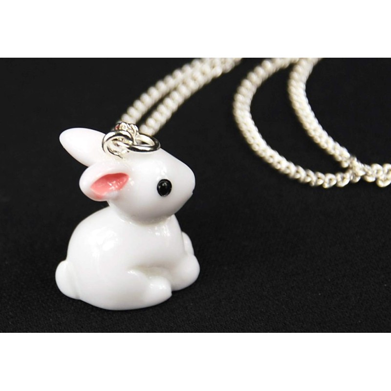 Miniblings Rabbit Necklace 45 cm Rabbit Cute Plastic 3D –