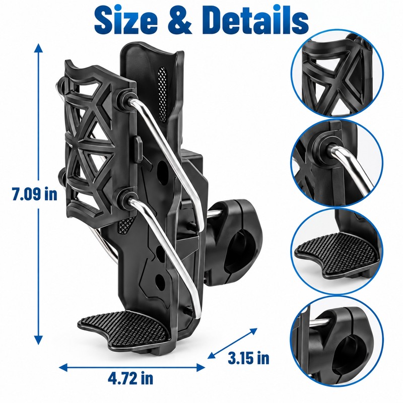 Adjustable Motorcycle Bike Cup Holder Handlebar Mount, Universal Drink Holder