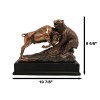 Ebros Wall Street Charging Bull Goring Bear Bronze Electroplated Figurine