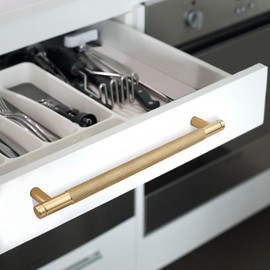 Ntresbonne 2 Pack 7 1/2 Inch 192 mm Barrel Cabinet Pulls Gold Cupboard Aluminum Handles Drawer Pull Cabinet Handles