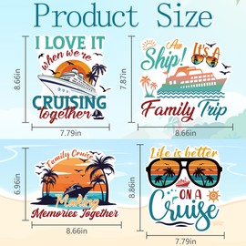 Family Cruise Door Magnets Decorations - 4 Pcs Family Cruise Ship Door Magnet Sticker Magnetic Waterproof Ship Cruise Essentials For Car Fridge Carnival Anniversary Birthday Party Decor