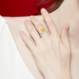 POPLYKE Faith Ring 925 Sterling Sliver Faith Hope Love Cross Rings Sunflower Adjustable Wrap Rings for Women Inspirational Jewelry Gifts