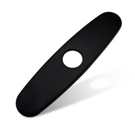 Faucet Plate, 10 Inch Sink Hole Cover, Faucet Deck Plate for 1 or 3 Hole Bathroom or Kitchen Sink Faucet Stainless Steel Escutcheon Plate Matte Black, Round