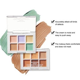 Melemando Color Correcting Concealer Palette 6 Colors Lightweight Smooth Correcting Contour Cream Makeup Palette (Color 02)