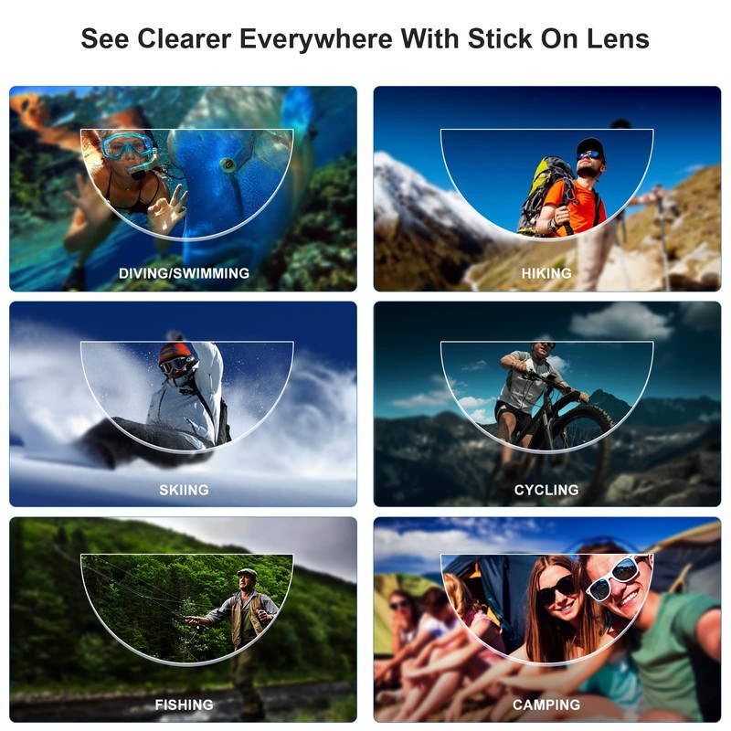 OKH Stick-on Bifocal Lenses Reader, Reusable Adhesive Magnifying Reading Lenses