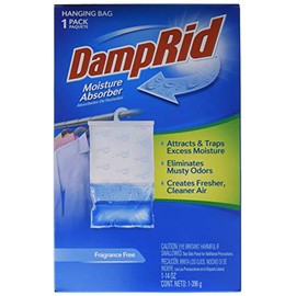 DampRid Fragrance Free Hanging Moisture Absorber, Inhibits Mold and Mildew, 14 ounce, pack of 6