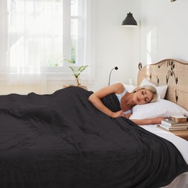 ONDAN Electric Heated Blanket Microplush Cover Blanket, Full Size 72"x84" with 4 Heat Settings & 10 Hours Auto Off, Cozy & Warm for All Night, Machine Washable, Iron Grey