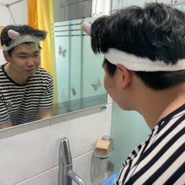 Neulsom Hair Fixing Rabbit Washband White Bunny Washband Wash Hairband