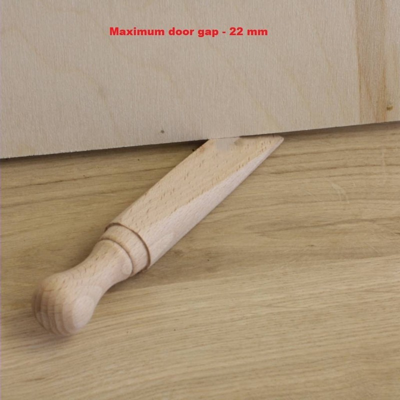 4X Wooden Door Wedge Beech Wood Door Stopper Jammer Pack