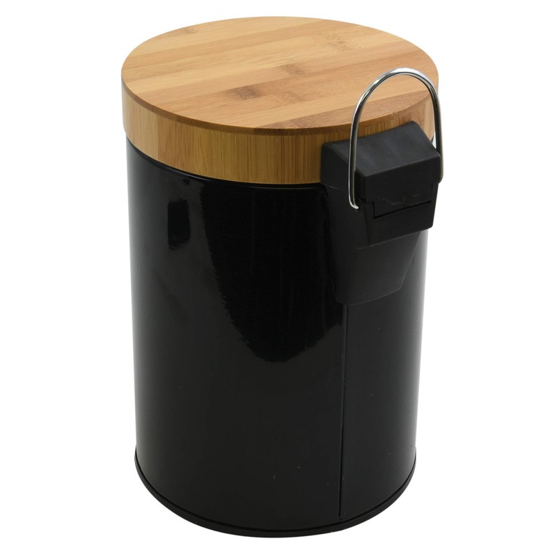 MSV Aza Cosmetic Bin 3 Litres Stainless Steel Bamboo with
