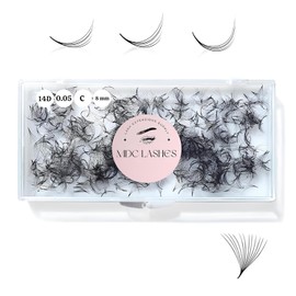 MDC LASHES Promades Eyelash Fan 500fans | 5D-16D, 0.05-0.07 Thickness, C/CC/D Curls, 8-18mm | Volume Lash Extensions Premade Lash Fans Pro Made False Eyelashes Pestanas Pelo A Pelo (6D-0.07-D-10)