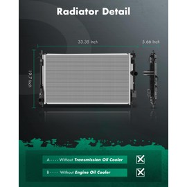 SCITOO 2951 Radiator Fit 2011-2014 for Chrysler for 200 2.4L 2011-2014 for Chrysler for 200 3.6L 2007-2010 for Chrysler for Cirrus 2.4L 2007-2010 for Chrysler for Sebring 2.4L