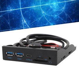 3.5 Inch Front Panel USB C Hub,SD/TF Internal Card Reader,5Gbps USB 3.2 Gen 1,19PIN Type C Plug and Play Floppy Drive Panel for WIN XP 7 8 10 11 2003 for LINUX