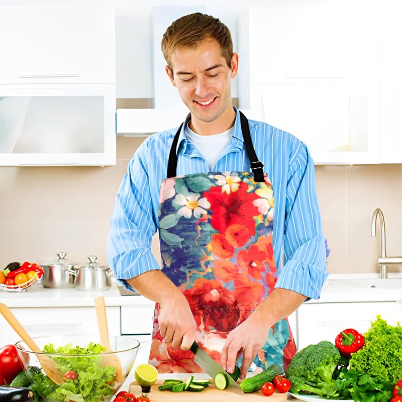 Adjustable Waterproof Apron,Sosolong Apron with 2 Pockets Cooking Kitchen Aprons