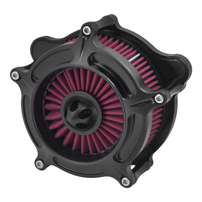 HDBUBALUS Matte Black Air Filter Cleaner Red Intake For Harley