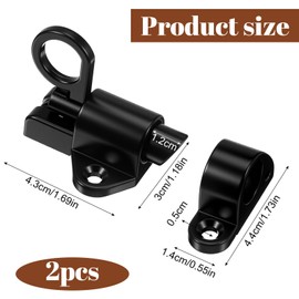2 Pack Self-Closing Latches, Black Aluminum Alloy Spring Door Lock, Security Window Gate Spring Door Lock Latch Automatic Security Gate Latch with Screws for Windows, Cabinets