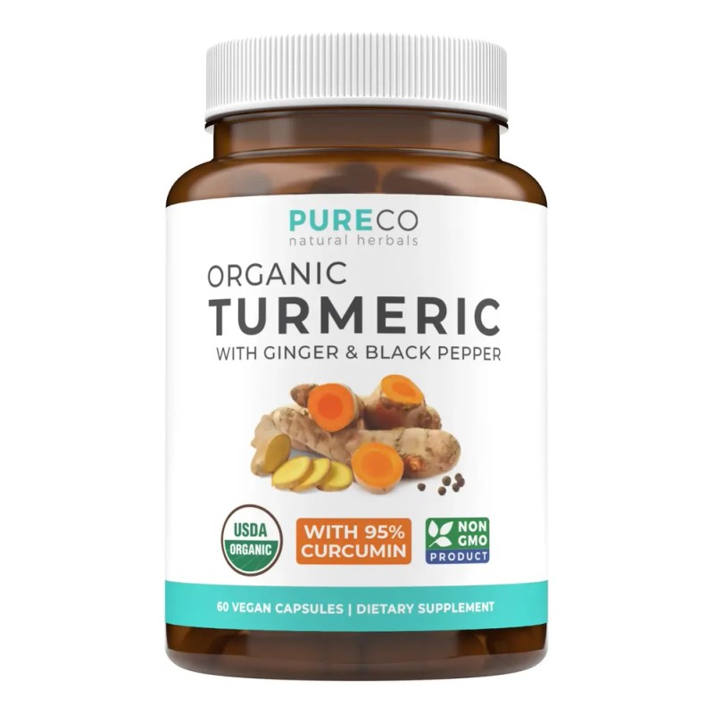 Pure Co Cúrcuma Orgánica Con Jengibre Y Pimienta Negra
