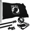 G128 Flag Pole 5 FT Black Tangle Free & POW