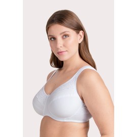 Miss Mary of Sweden Minimizer Underwired Bra Cotton Now Flatcup White