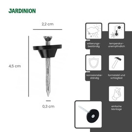 Jardinion Noppenbahn Nails, Sealing Nail with Mounting Button, Pack of 100, Silver, for Attaching Studded Sheets/Studded Films