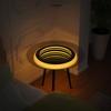Bigbiglife Round Table, Side Table with Led Light, Luxury Metal