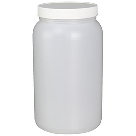 JG Finneran 9-205B HDPE Standard Wide Mouth Jar with White Polypropylene Closure and F217 Lined, 100-400mm Cap Size, 2000mL Capacity (Pack of 30)