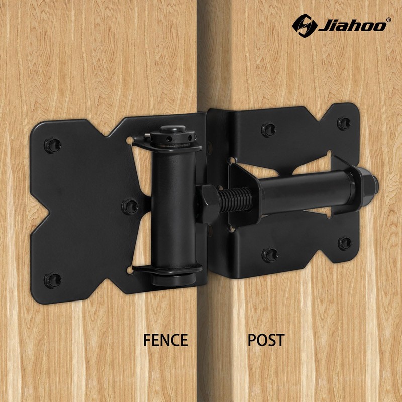 JIAHOO Self-Closing Gate Hinges, Heavy Duty Door Hinges for Wooden/Vinyl/PVC
