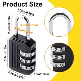 2 Stück Kofferschloss Reise-Kombinationsschloss für Koffer, Gepäck, Sporttaschen, Schließfächer