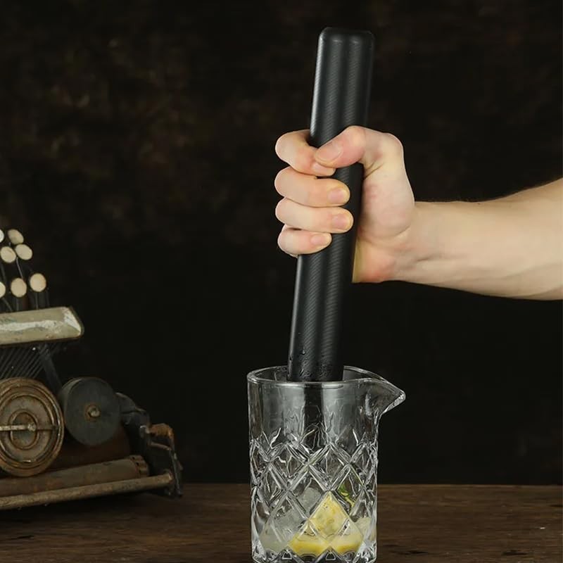 Professional Cocktail Muddler-The Best Bar Tool for Old Fashioned (Black)