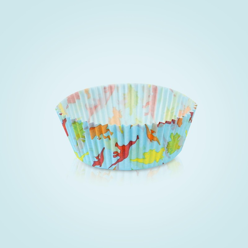Kaffeehaus Diamant Dino Muffin Cases Pack of 50 in Blue,