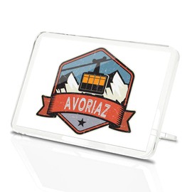 Classic Rectangle Magnet with Stand - Avoriaz France Ski Alps Skiing Snowboard - Fridge Locker Office Whiteboard Toolbox #58792