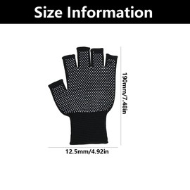 JFGDVW Black Lightweight Fingerless Work Gloves, Non Slip Breathable Half Finger Gloves, For Climbing, Gym, Training, Workout, Weight Lifting Outdoor