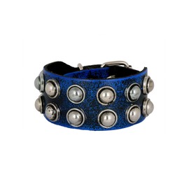 Zivom® Casual Burnt Blue Black Handcrafted Leather Wrist Band Biker Bracelet