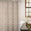 Excell Home Fashions Shower Bundle with Acacia Fabric Shower Curtain,