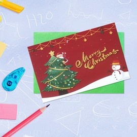 24 Pcs Christmas Cards With 24 Pcs Green Envelopes And 2 Sheet Christmas Sealing Stickers Christmas Greeting Cards Blank Inside For Handwritten Messages,Christmas Partys,Holidays Gifts