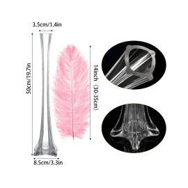 ATVPDKIKX0DER meekoo 6 Pcs Eiffel Tower Vases for Centerpieces with Ostrich Feathers 20 Inch