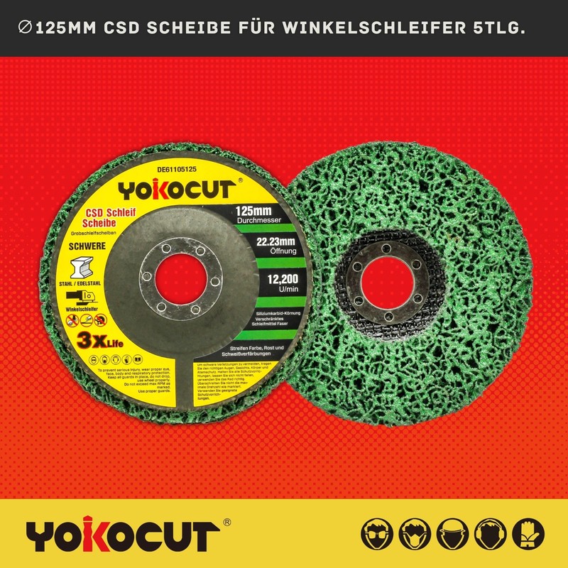 YOKOCUT 125 mm CSD Disc, Sanding Disc, Cleaning Disc Set,