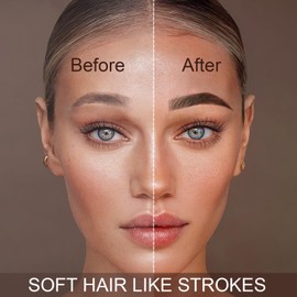 Eyebrow Pencil Dark Brown, Waterproof Microblade Eyebrow Pen 4 Fork Tip Pencil,Smudge Proof Brow Pen Long Lasting Lift & Snatch Liquid Brow Eyebrow Marker Pen that Looks Like Hair