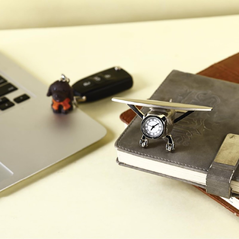 ZAHEPA Aeroplane Miniature Table Clock & Paper Weight – Stylish