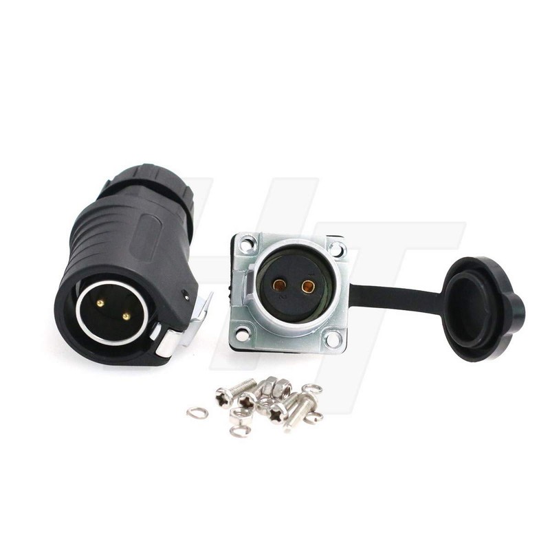 HangTon LP20 2 Pin Waterproof Power Connector Industrial Bulkhead Male