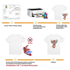 MECOLOUR Sublimation Paper 100 sheets, 8.5"x11" Heat Transfer Paper for Inkjet Printer with Sublimation Ink, 125 gsm Sublimation Transfer Paper for T-shirts, Tumblers, Mugs