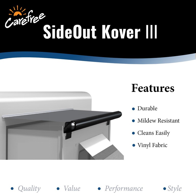 Carefree RV Universal Slideout Replacement Fabric 127"-Black