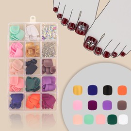 BeauFairy Toe Nail Tips, Nail Tips For Extensions, Full Cover Fingernails, Acrylic Press on Nails Tips, Soft Gel Fake Nails Tips, Soak Off Fake Toe Nail, for Nail Tips Art Salons and Home DIY, 001