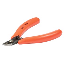 The Beadsmith Ultra Flush Cutter, 5 inches (127mm) with Steel Blades, Orange Comfort Grip Handle with Return Spring, Tool for Jewelry Making, Electronics or Micro Mechanics
